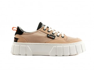 Beige Women Palladium Pallatower Lo Sneakers | BZOGQN-659