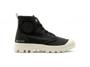 Black Kids' Palladium Pampa Hi Zip Organic Boots | HWVXGR-083