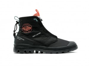 Black Kids' Palladium Pampa Travel Lite Rs Boots | LXNTRM-049