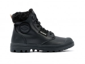 Black Women Palladium Pampa Hi Snow Warm Boots | VNXIWC-531