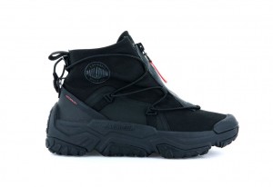 Black / Black Kids' Palladium Off-grid Hi Zip Waterproof + Sneakers | KJBMEH-427