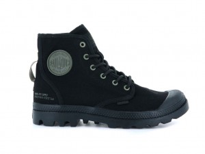 Black / Black Kids' Palladium Pampa Hi Htg Supply Boots | CAPTQV-531