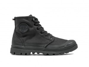 Black / Black Kids' Palladium Pampa Rcyl Lt+wp+zip Boots | YMXWUD-501