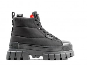 Black / Black Women Palladium Revolt Boot Overcush Boots | KXCPYO-308