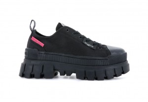 Black / Black Women Palladium Revolt Lo Tx Sneakers | UIPSWJ-678