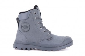 Dark Grey Kids' Palladium Pampa Sport Cuff Wps Boots | JVTNLW-578