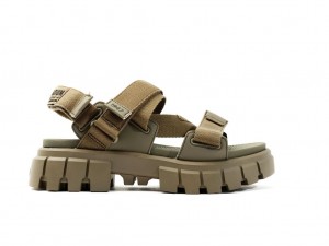 Green Women Palladium Revolt Sandal Mono Sandals | UBQSEL-697