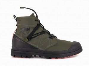 Olive Women Palladium Pampa Travel Lite+ Waterproof Boots | WIRMHT-340