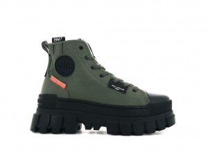 Olive Women Palladium Revolt Hi Tx Boots | QAOSWD-695