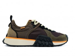 Olive / Black Men Palladium Troop Runner Sneakers | AOPFDY-739