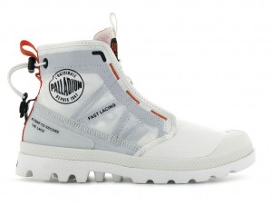 White Kids' Palladium Pampa Travel Lite Boots | QIZMUL-584