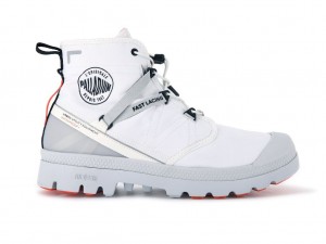 White Kids' Palladium Pampa Travel Lite+ Waterproof Boots | UBSTYP-851