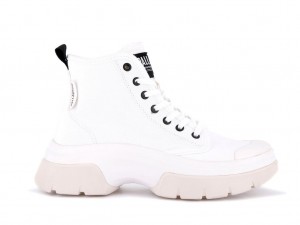 White Women Palladium Pallawave Boots | YLROTZ-437