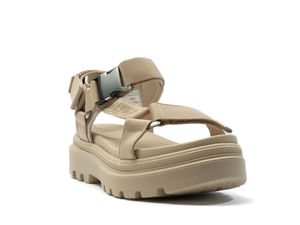 Beige Brown Women Palladium Pallacruise Strap Sandals | BLVCMF-176