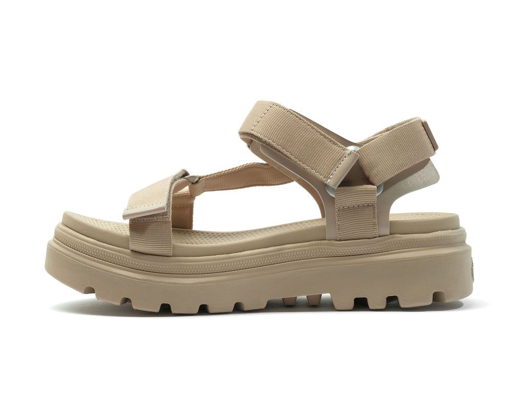 Beige Brown Women Palladium Pallacruise Strap Sandals | BLVCMF-176