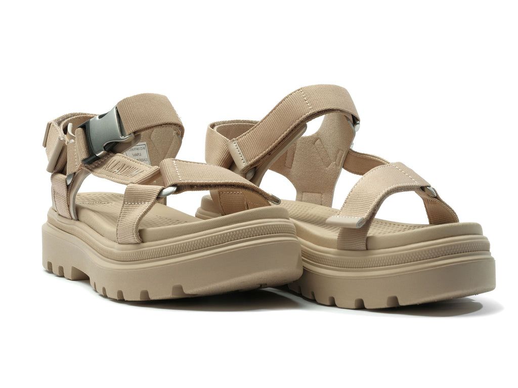 Beige Brown Women Palladium Pallacruise Strap Sandals | BLVCMF-176