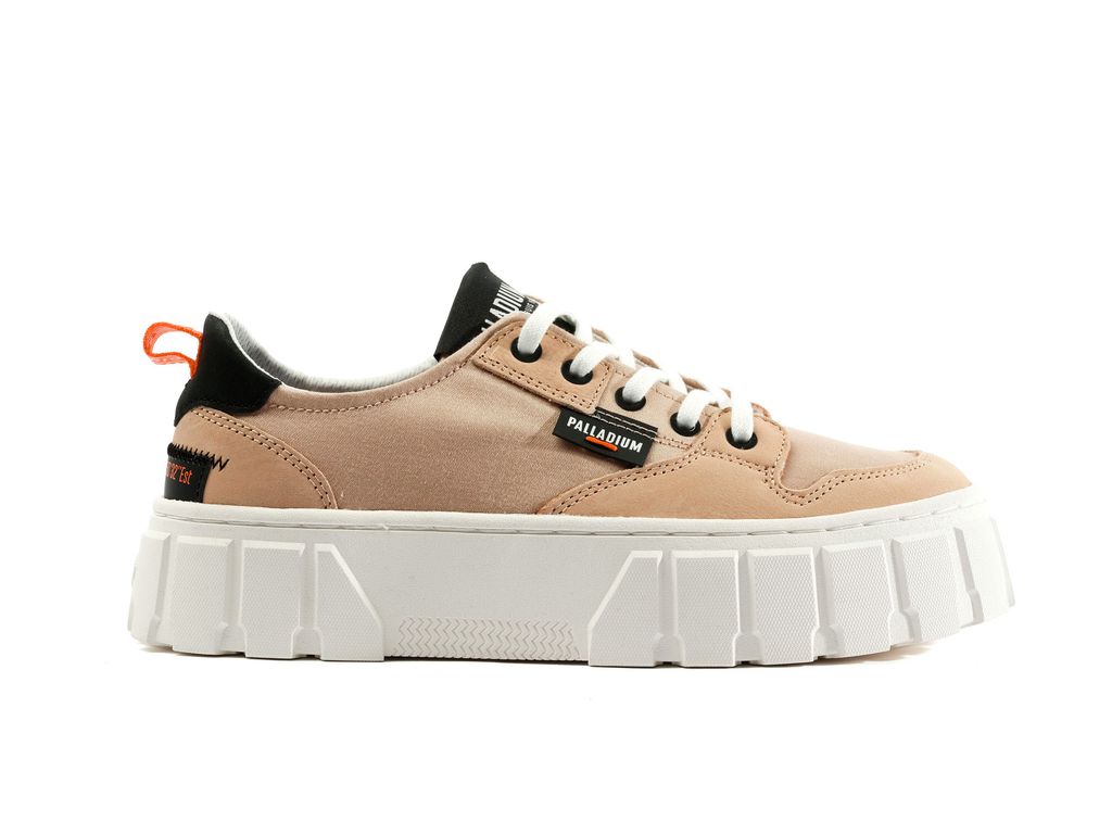 Beige Women Palladium Pallatower Lo Sneakers | BZOGQN-659