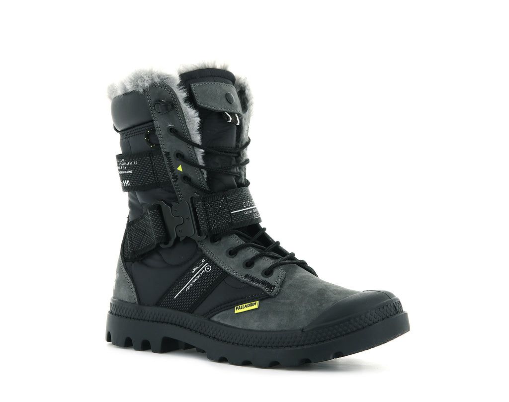 Black Kids' Palladium Pampa Europa Tactical X Destiny Boots | JPVGUO-041