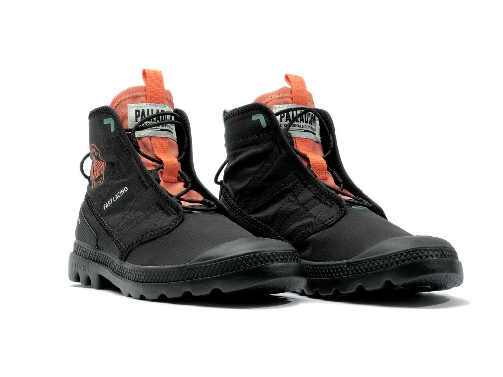 Black Kids' Palladium Pampa Travel Lite Rs Boots | LXNTRM-049