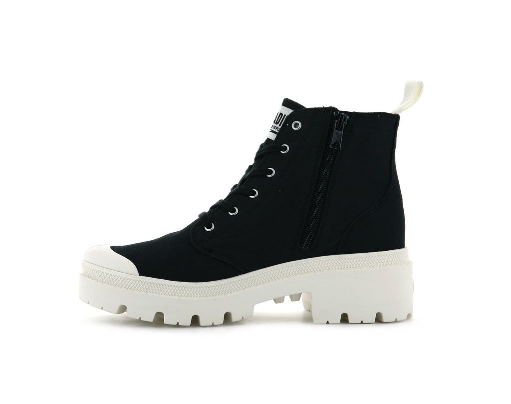 Black Women Palladium Pallabase Twill Boots | NRGCXY-495