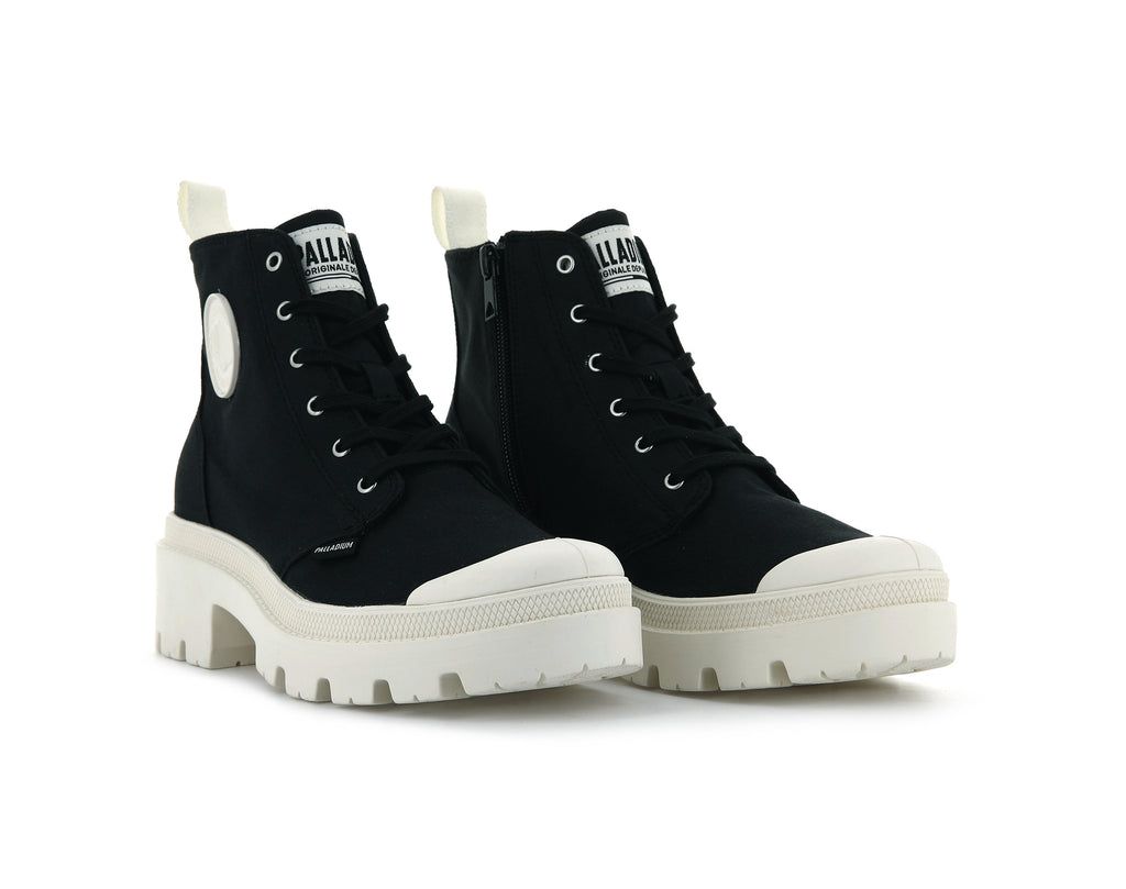 Black Women Palladium Pallabase Twill Boots | NRGCXY-495