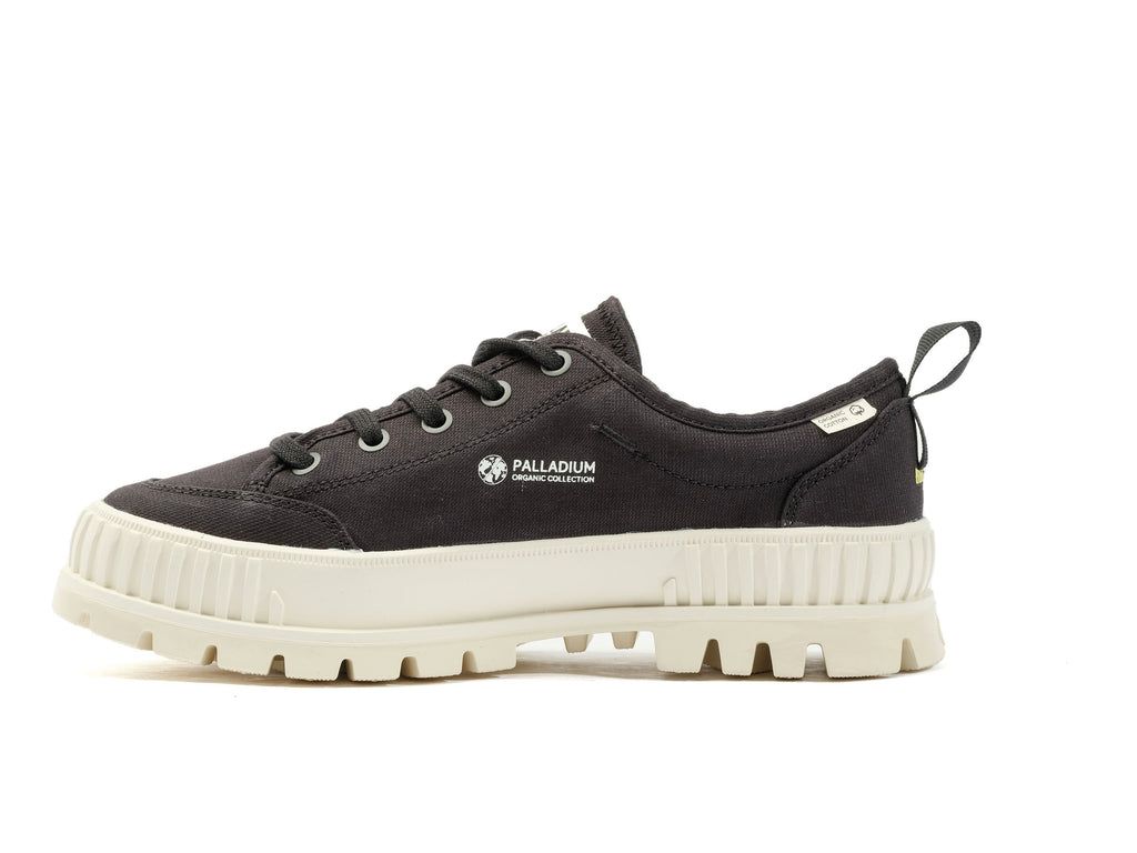 Black Women Palladium Pallashock Lo Organic 2 Sneakers | XWQRIO-679