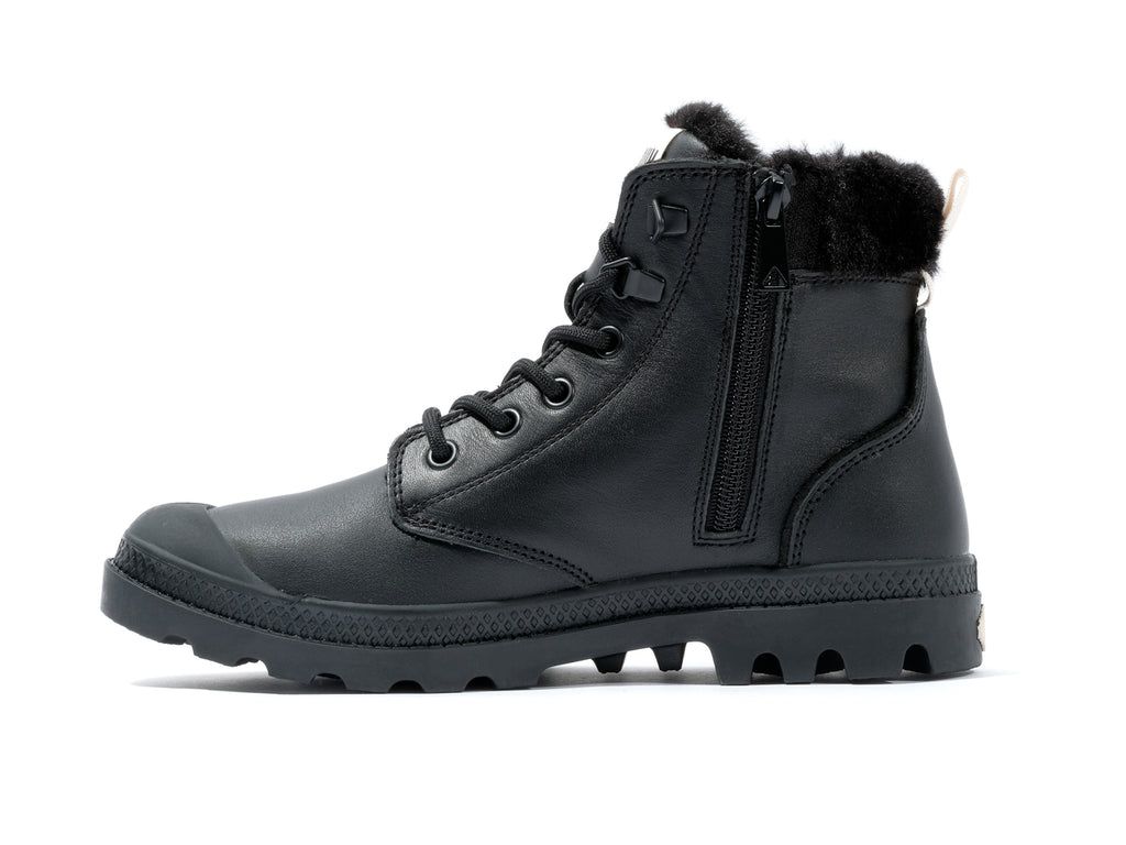 Black Women Palladium Pampa Hi Snow Warm Boots | VNXIWC-531