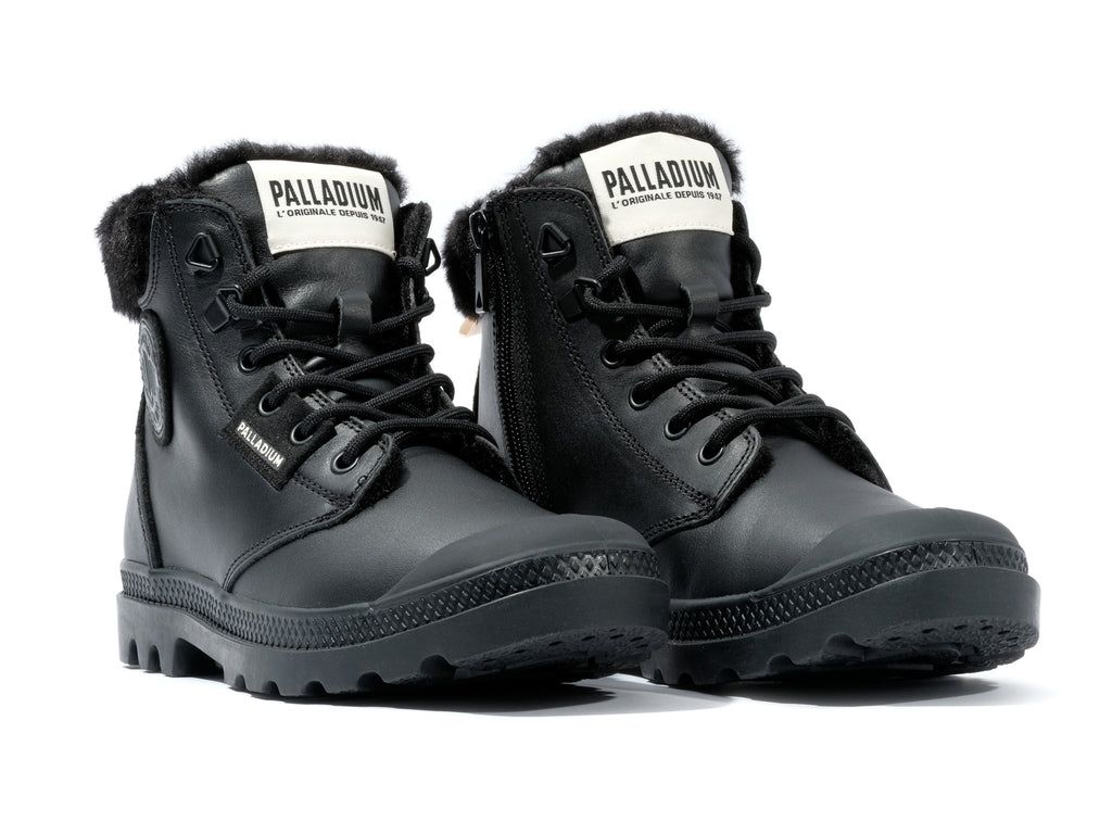 Black Women Palladium Pampa Hi Snow Warm Boots | VNXIWC-531