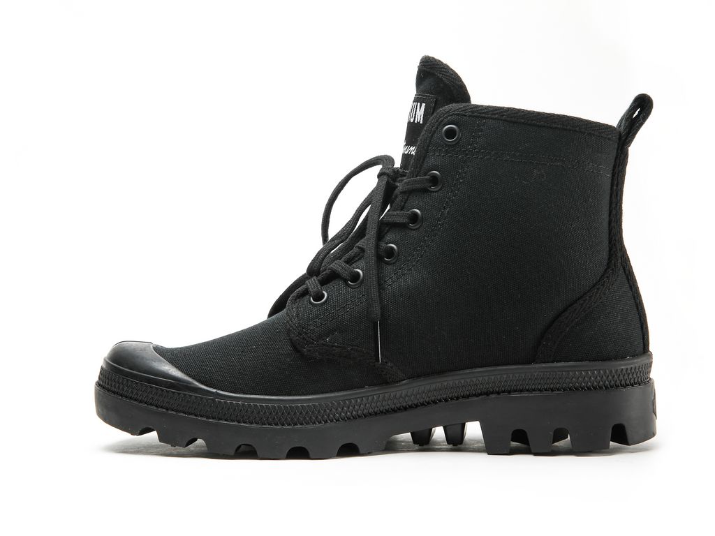 Black / Black Kids' Palladium Pallabrousse X Kitsune Boots | OXJRPS-786