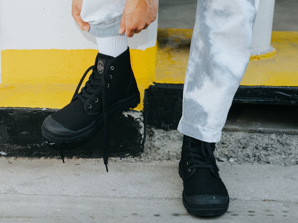 Black / Black Men Palladium Pampa Hi Boots | SDKJGM-012