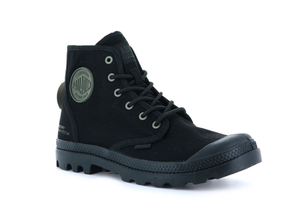 Black / Black Men Palladium Pampa Hi Htg Supply Boots | RIOXVN-916