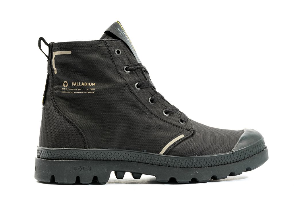 Black / Black Men Palladium Pampa Lite+ Recycle Wp+ Boots | JGVISX-673