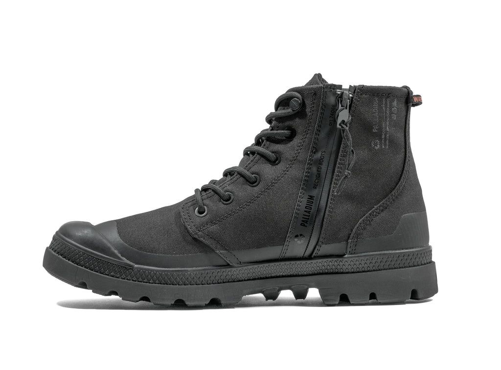 Black / Black Men Palladium Pampa Rcyl Lt+wp+zip Boots | NZVCBJ-183