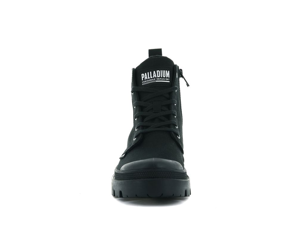 Black / Black Women Palladium Pallabase Twill Boots | HLXWVF-647