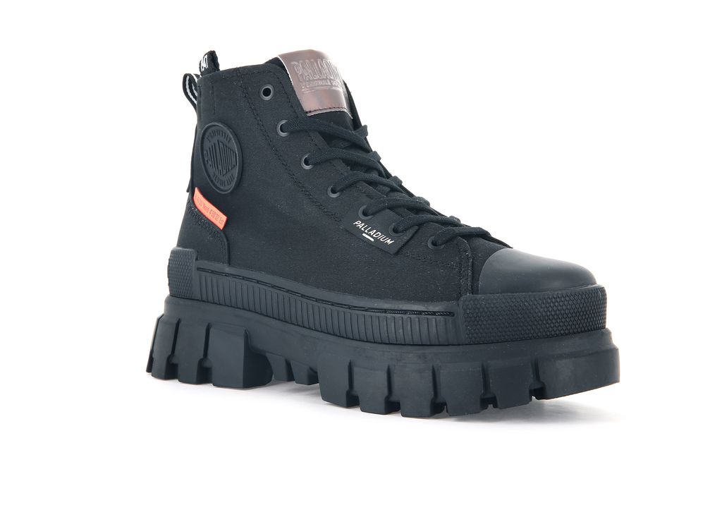 Black / Black Women Palladium Revolt Hi Tx Boots | IYHGLM-736