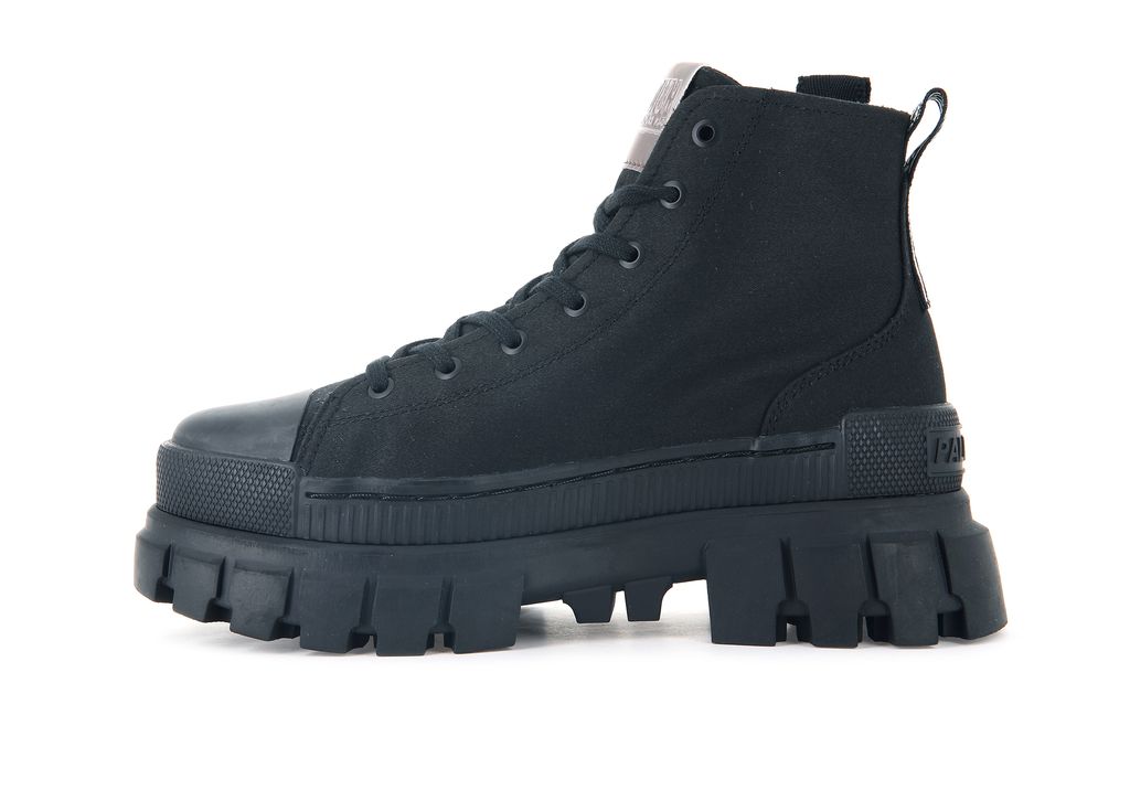 Black / Black Women Palladium Revolt Hi Tx Boots | IYHGLM-736