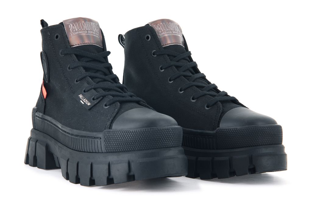 Black / Black Women Palladium Revolt Hi Tx Boots | IYHGLM-736