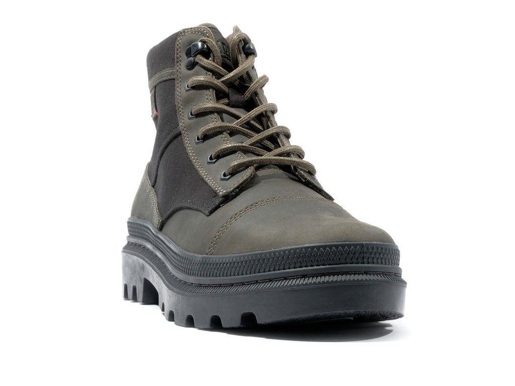 Black / Olive Men Palladium Pallatrooper Rough Boots | ISVHBR-705