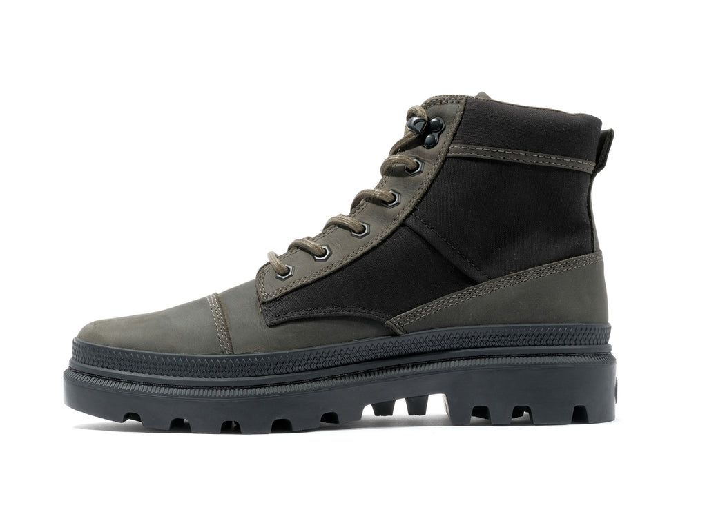 Black / Olive Men Palladium Pallatrooper Rough Boots | ISVHBR-705