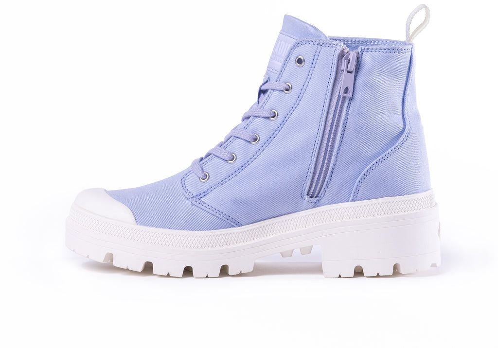 Blue Women Palladium Pallabase Twill Boots | VZGEPX-651