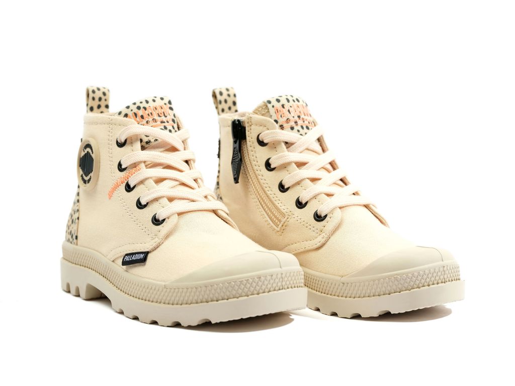 Brown Kids' Palladium Pampa Safari Boots | RLZTVS-638