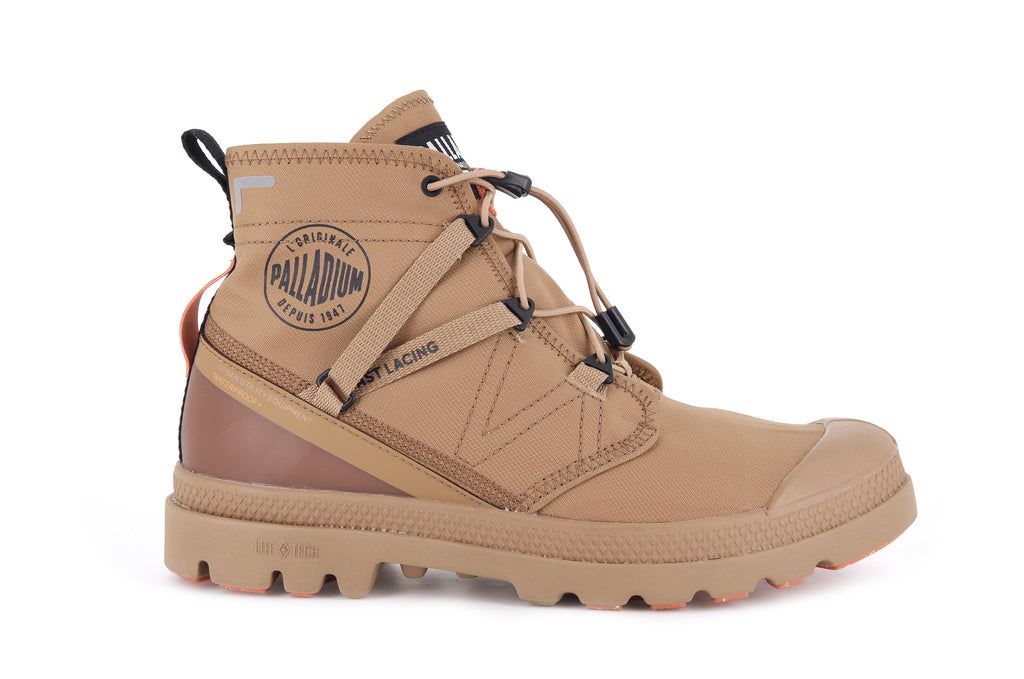 Brown Men Palladium Pampa Travel Lite+ Waterproof Boots | BYISKM-945