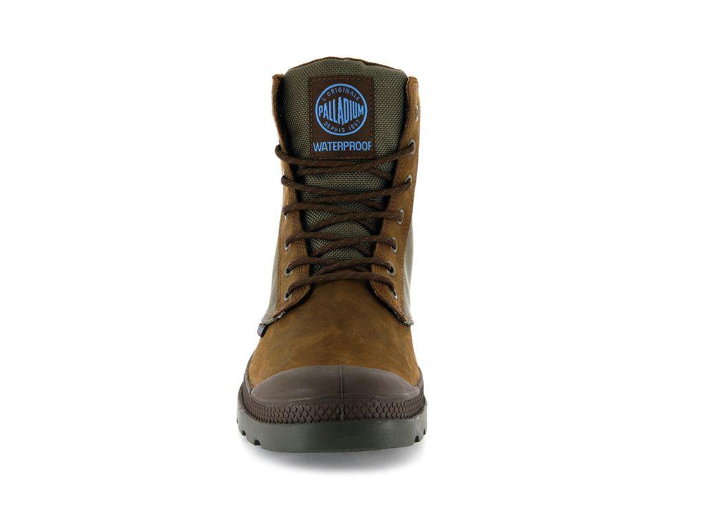 Brown / White Women Palladium Pampa Sport Cuff Wpn Boots | HJQFZR-504