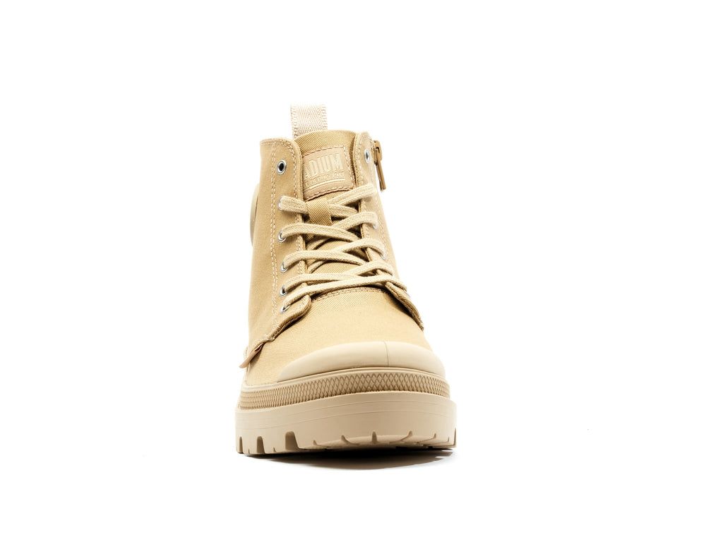 Caramel Women Palladium Pallabase Twill Boots | UKIJDV-953