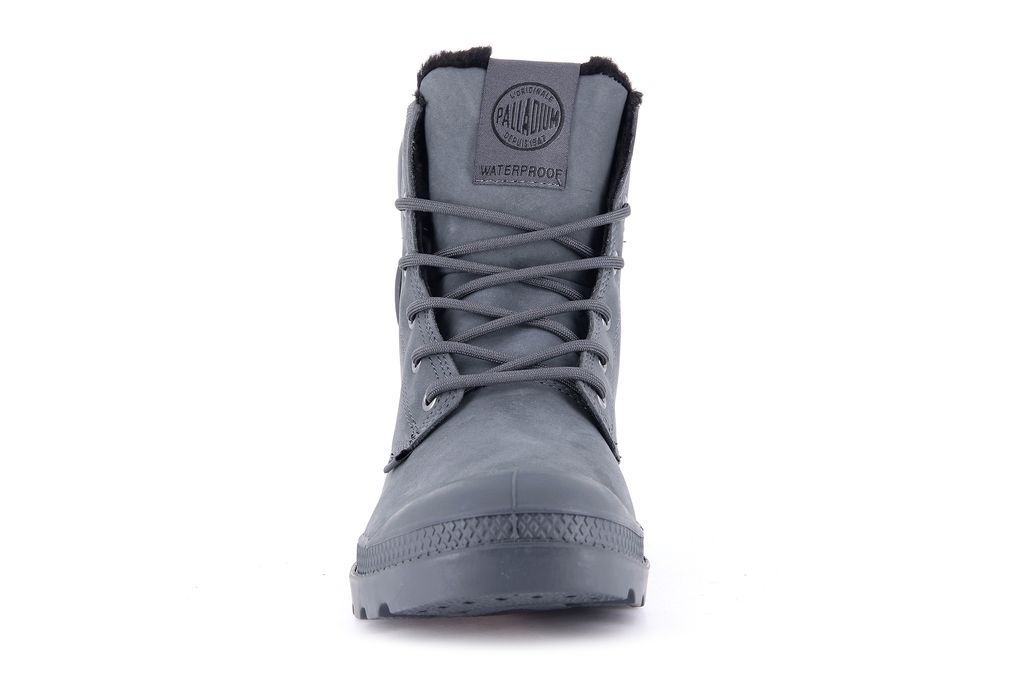 Dark Grey Kids' Palladium Pampa Sport Cuff Wps Boots | JVTNLW-578