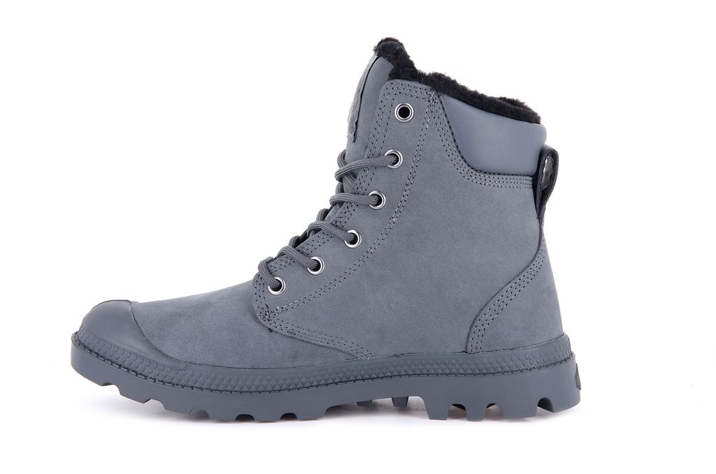 Dark Grey Kids' Palladium Pampa Sport Cuff Wps Boots | JVTNLW-578