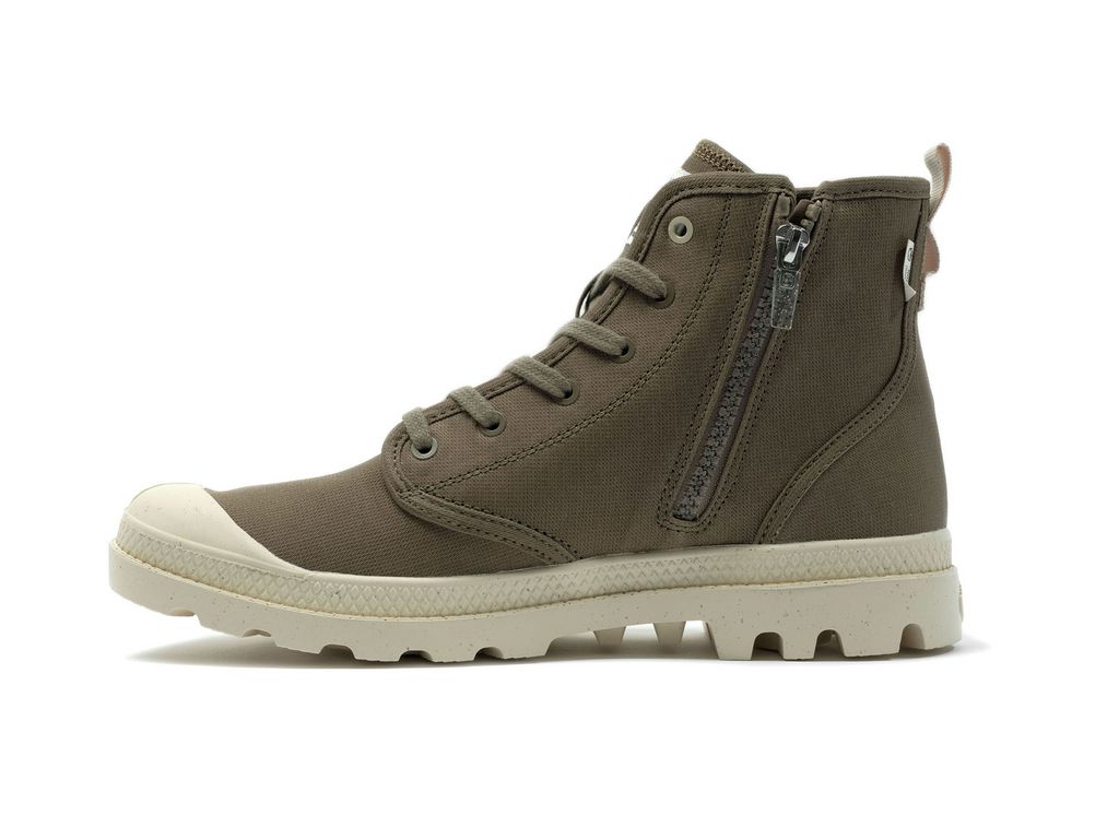 Green Kids' Palladium Pampa Hi Zip Organic Boots | HAIORK-628