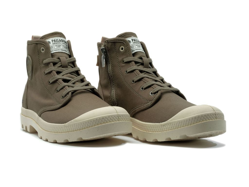 Green Men Palladium Pampa Hi Zip Organic Boots | JWMCDO-342