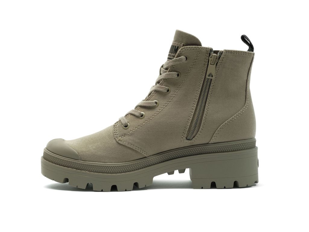 Green Women Palladium Pallabase Twill Boots | ILRVTO-873