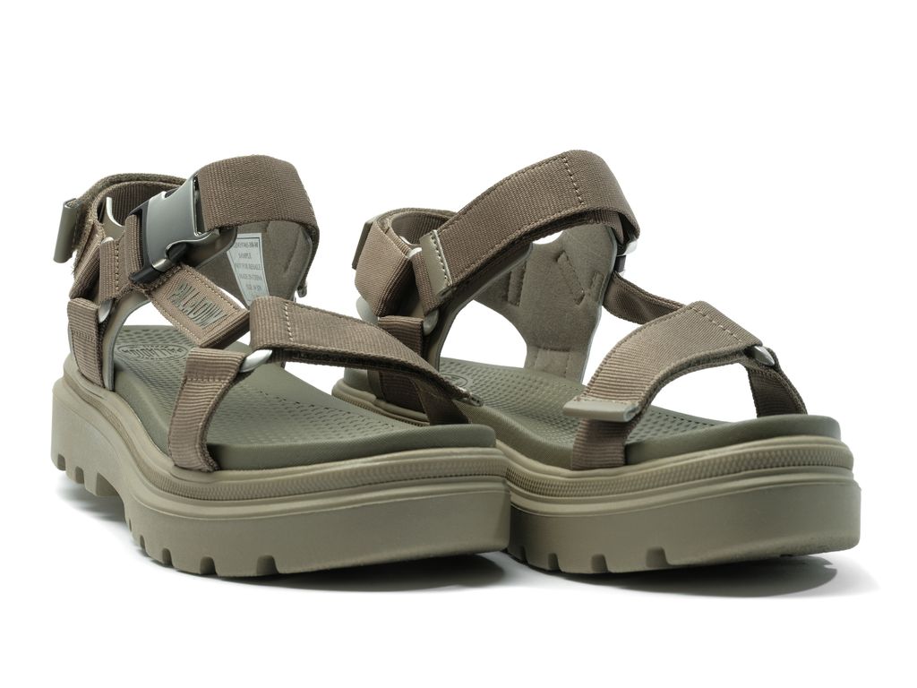 Green Women Palladium Pallacruise Strap Sandals | SDYAMB-803